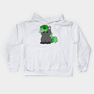 Green Black Unicorn Kids Hoodie